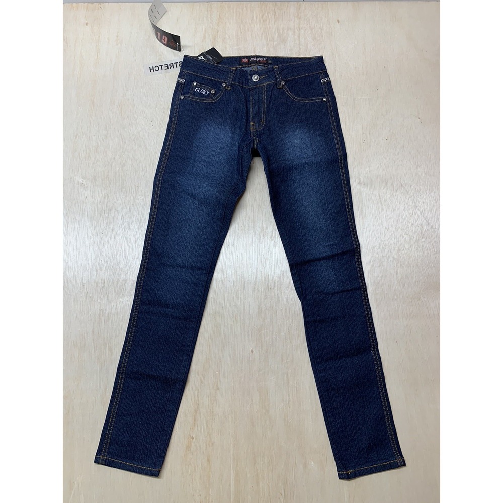 Glory Womens Mid Rise Blue Denim Skinny Jeans Size 3 Approx 27x29.5 - Picture 4 of 9